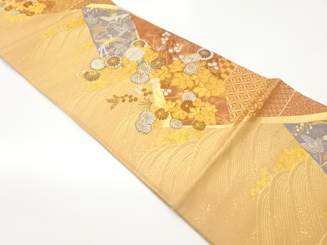 JAPANESE FUKURO OBI / WOVEN FLOWERS